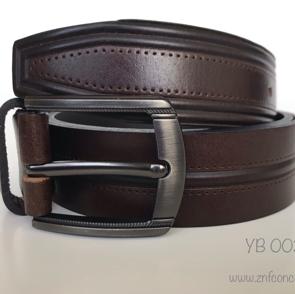 Men's Belt, Chocolate brown, Full Grain Leather - Picture 2 of 7